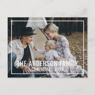 Custom family photo with family name postcard
