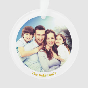 Custom Family Photo with White Frame Personalised Ornament