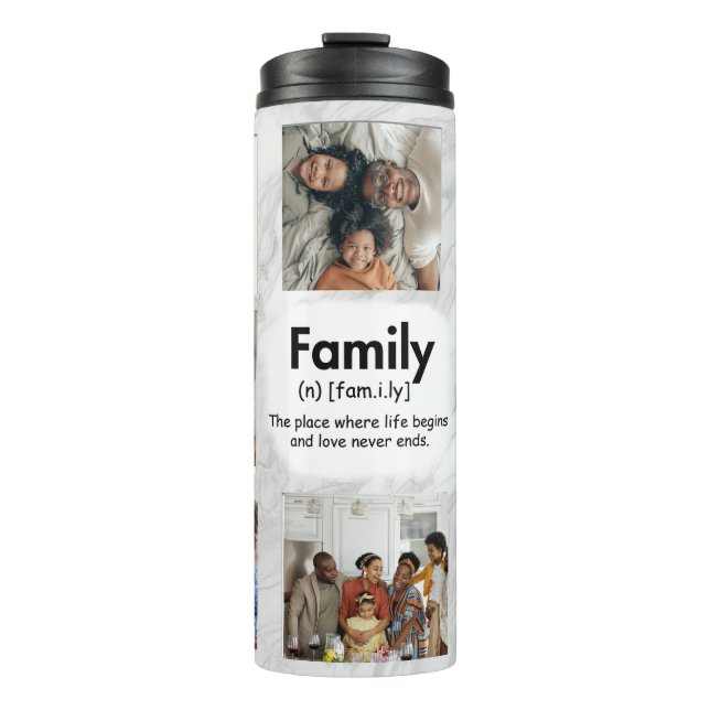Custom Family Photo Wrapped Eight Picture Collage Thermal Tumbler (Front)