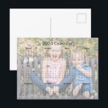 Custom Family Photograph 2024 Monthly Calendar Postcard<br><div class="desc">This beautiful custom photo 2024 calendar postcard features your family photograph under a white transparent overlay. This monthly calendar image of your kids will make you happy every time you look at it. The weeks start with Sunday.</div>
