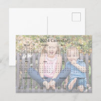 Custom Family Photograph 2024 Monthly Calendar