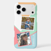 Custom Family Photos on Geometric Mosaic Pattern