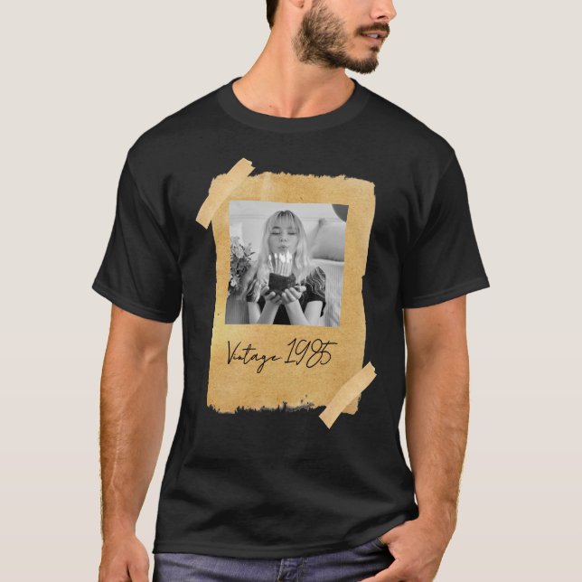 Custom Family Picture Birthday photo Holiday Gift  T-Shirt (Front)
