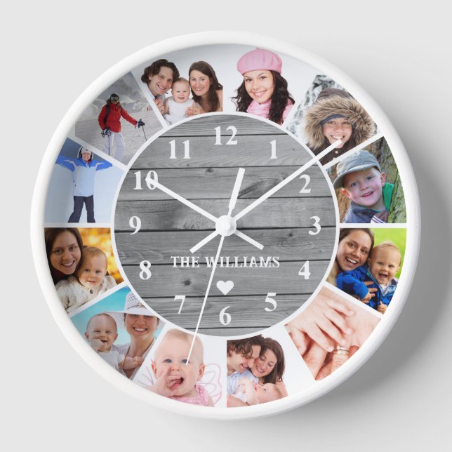 Custom Family Picture Clock Customised Photo Clock (Front)