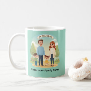 Custom Family Portrait Our Tribe Our Love Coffee Mug