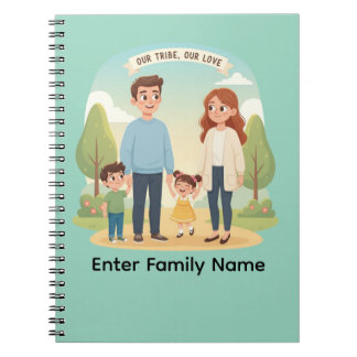 Custom Family Portrait Our Tribe Our Love Notebook