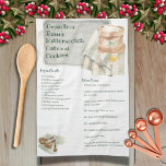 Custom Family Recipe Keepsake Rustic Baking Tea Towel<br><div class="desc">Bake up a batch of Grandma's favourite cookies using her recipe printed on this beautifully personalised keepsake heirloom rustic tea towel. Always have her favourite recipe on hand to bake up a batch of Grandma's or Mum's cookies for family, friends, or gifts. You can edit the design for recipes from...</div>