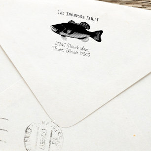 Custom Family Return Address Fish Self-inking Stamp