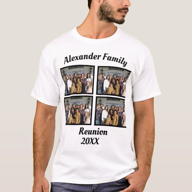Custom Family Reunion 4 Photo T-Shirt (Front)