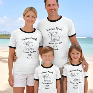 Custom Family Reunion Beach Summer Vacation White T-Shirt