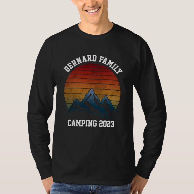 CUSTOM FAMILY REUNION CAMPING SUNSET MOUNTAIN TRIP T-Shirt (Front)