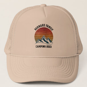 CUSTOM FAMILY REUNION CAMPING SUNSET MOUNTAIN TRIP TRUCKER HAT
