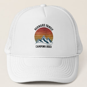 CUSTOM FAMILY REUNION CAMPING SUNSET MOUNTAIN TRIP TRUCKER HAT