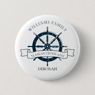 Custom Family Reunion Cruise Ship Wheel Name Tag 6 Cm Round Badge