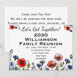 Custom Family Reunion Floral Invitation Card