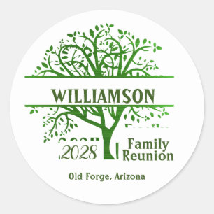 Custom Family Reunion Genealogy Tree Matching  Classic Round Sticker