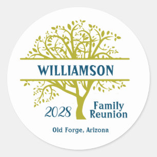 Custom Family Reunion Genealogy Tree Matching   Classic Round Sticker