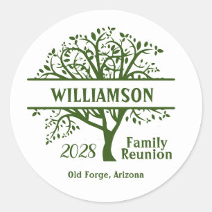 Custom Family Reunion Genealogy Tree Matching Classic Round Sticker