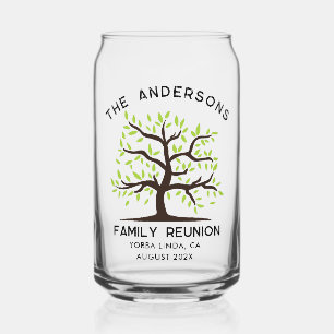 Custom Family Reunion Genealogy Tree Party Can Glass