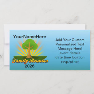 Custom Family Reunion, Green Tree with Sun Rays