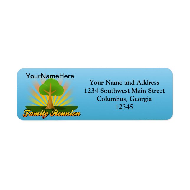 Custom Family Reunion, Green Tree with Sun Rays (Front)