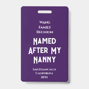 Custom Family Reunion ID Badge
