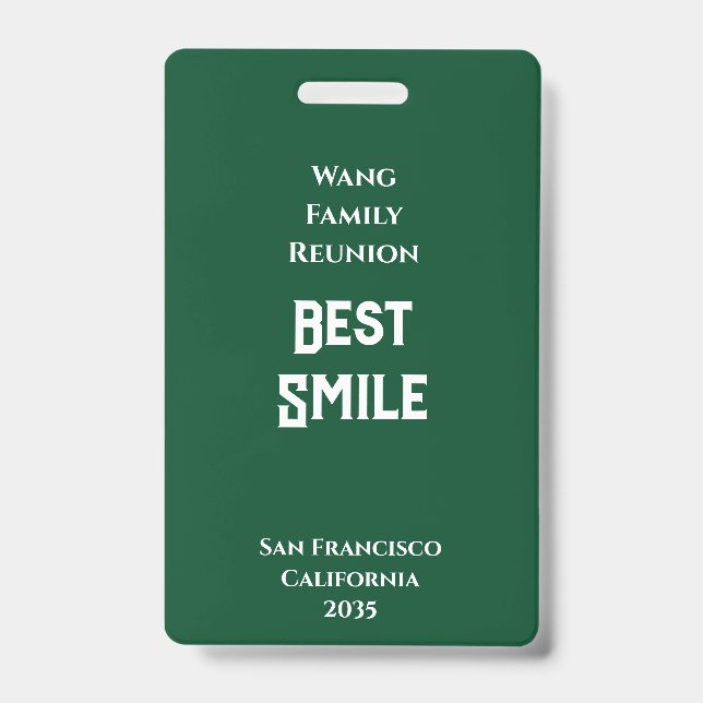 Custom Family Reunion ID Badge (Front)