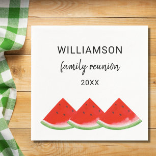 Custom Family Reunion Red Watermelon Napkin