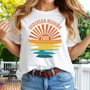 Custom Family Reunion Retro Sunset T-Shirt