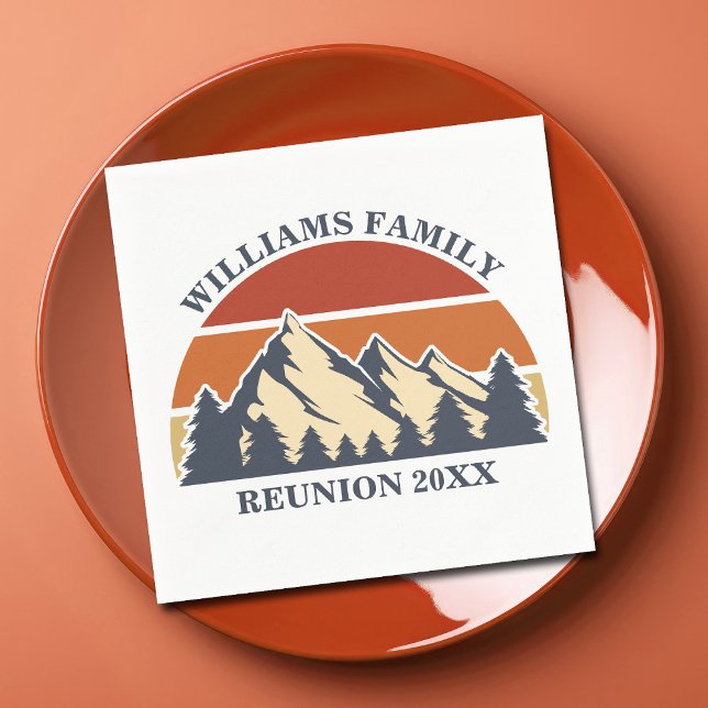 Custom Family Reunion Road Sunset Mountain Party Napkin (Creator Uploaded)