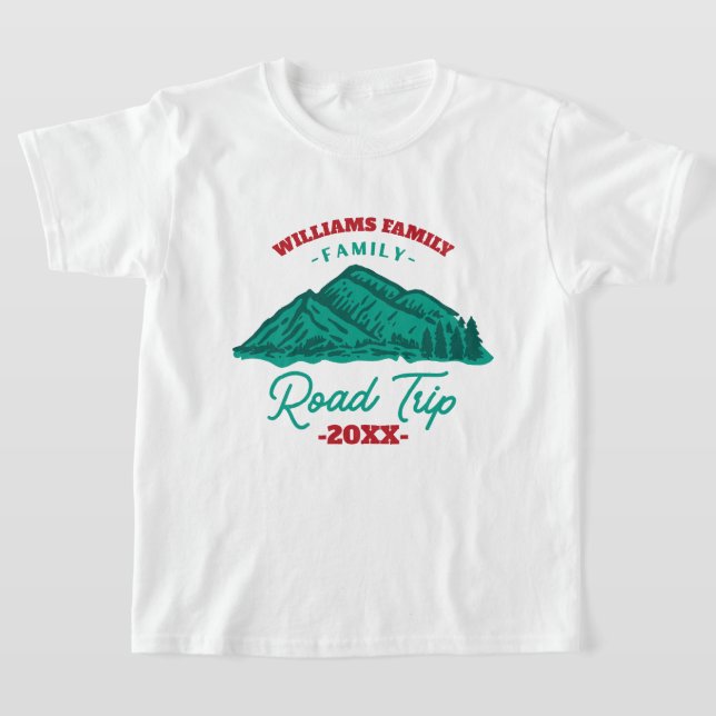 custom Family Reunion Road Trip mountain T-Shirt (Laydown)