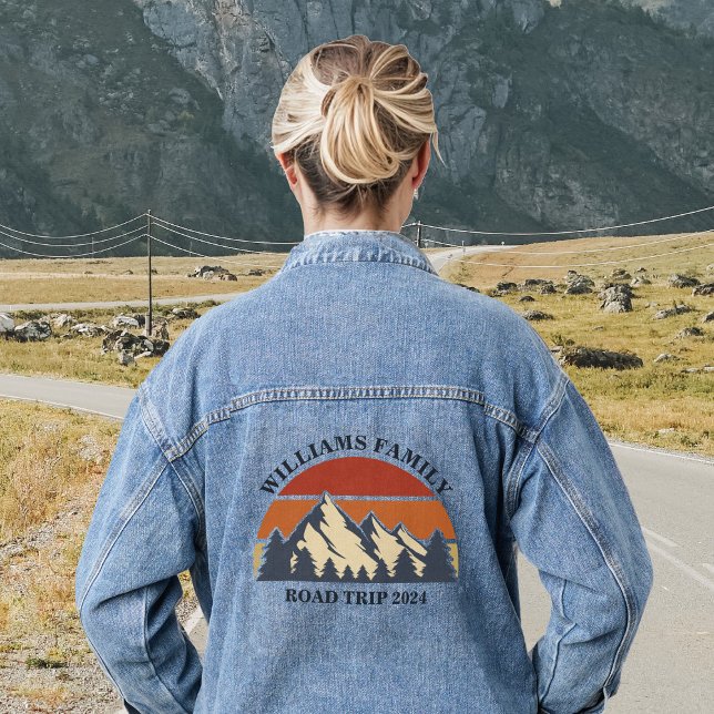 Custom Family Reunion Road Trip Mountains Denim Jacket (Creator Uploaded)