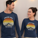 Custom Family Reunion Road Trip Sunset Long Sleeve T-Shirt<br><div class="desc">This cool orange vintage sunset over rocky mountains in nature makes a great image for a set of customised t-shirts for a family reunion, road trip, or summer vacation. Commemorate your holiday week with matching tees for mum, dad, brother and sister. Just add your own last name and the year...</div>