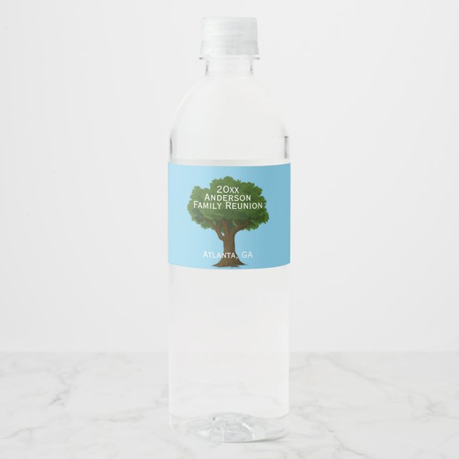 Custom Family Reunion Souvenir Water Bottle Label (Front)