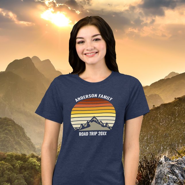 Custom Family Reunion Sunset Road Trip Women's Tri-Blend Shirt (Creator Uploaded)