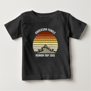 Custom Family Reunion Vintage Sunset Mountain Baby T-Shirt