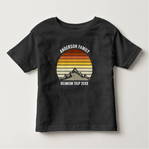 Custom Family Reunion Vintage Sunset Mountain Toddler T-Shirt