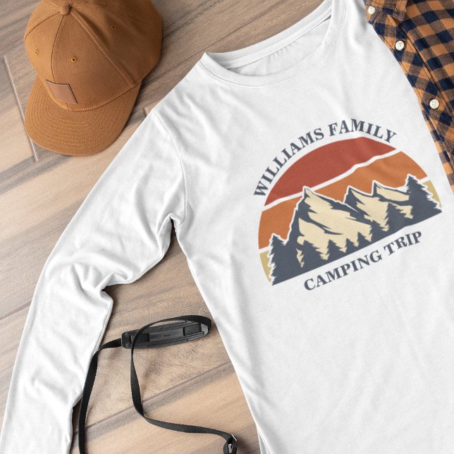 Custom Family Road Trip Camping Sunset Long Sleeve Tri-Blend Shirt (Creator Uploaded)