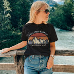 Custom Family Road Trip Vacation Reunion Mountains T-Shirt<br><div class="desc">This awesome sunset over rocky mountains in nature makes a great image for a set of customized t-shirts for a family reunion, road trip, or summer vacation. Commemorate your holiday week with matching tees for mom, dad, brother and sister. Just add your own last name and the year with our...</div>