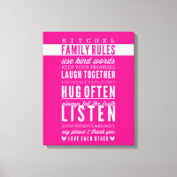 CUSTOM FAMILY RULES modern typography bold pink