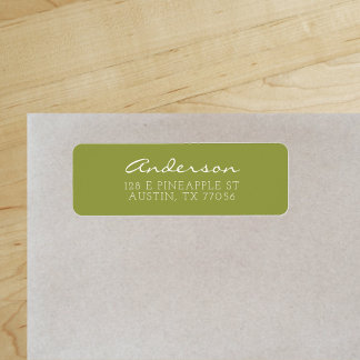 Custom Family Script | Olive Green Return Address