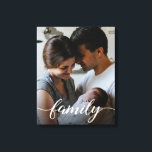 Custom Family script personalised photo Canvas Print<br><div class="desc">Customise this stretched canvas with your favourite family photo. Featuring a modern "Family" script type white overlay. A cherished,  keepsake to display in your home.</div>