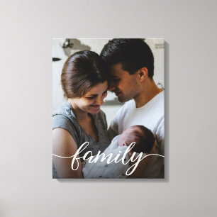 Custom Family script personalised photo Canvas Print