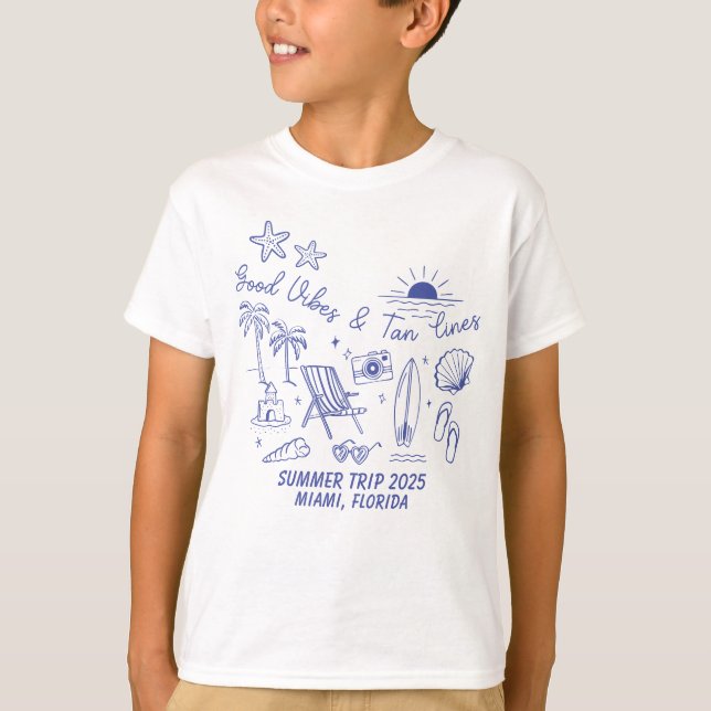 Custom Family Summer Beach Trip Group Matching T-Shirt (Front)
