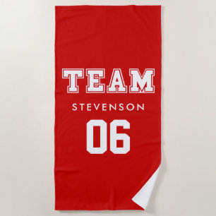 Custom family team beach towel