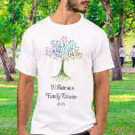 Custom Family Tree Family Reunion  T-Shirt<br><div class="desc">This unique Family Reunion T-shirt is decorated with a watercolor family tree and stylish script typography. 
Easily customisable. 
As we create our artwork you won't find this exact image from other designers.
Original Watercolor © Michele Davies.</div>
