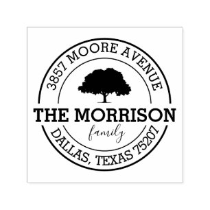 Custom Family Tree Name, Return Address Self-inking Stamp