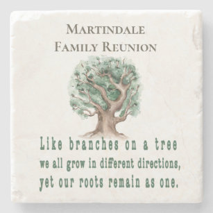 Custom Family Tree Reunion Stone Coaster