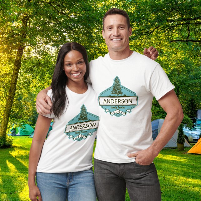 Custom Family Tree Reunion  T-Shirt ( Custom Family Tree Reunion T-Shirt, featuring a personalized family name. Camping, Picnics, Party)