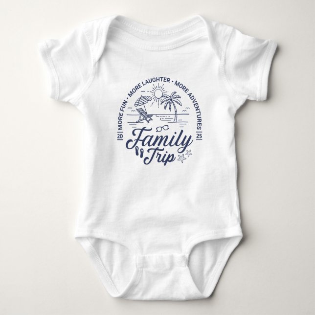 Custom Family Trip Group Matching Beach Vacation Baby Bodysuit (Front)